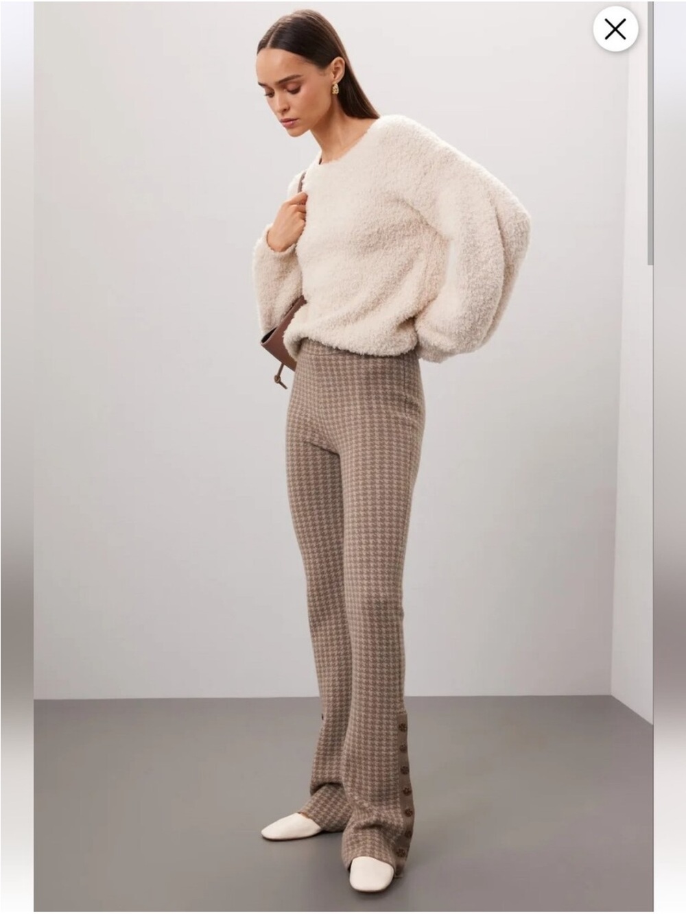 NAADAM Houndstooth Sweater Pants, Size: XL